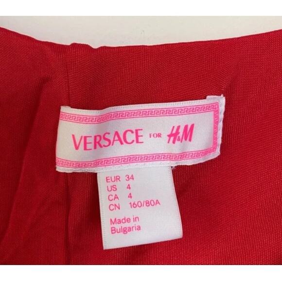 Versace for H&M Studded Cape Mini Dress Red 4 - Picture 6 of 9